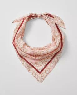 Ann Taylor Weekend Floral Triangle Scarf - Soft Adobe