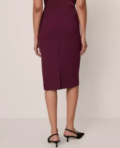 Ponte Pencil Skirt in Poised Plum - Premium Stretch Knee-Length Office Skirt 5 Ponte Pencil Skirt in Poised Plum - Premium Stretch Knee-Length Office Skirt -Ann Taylor Store 857504 9536 ALT2