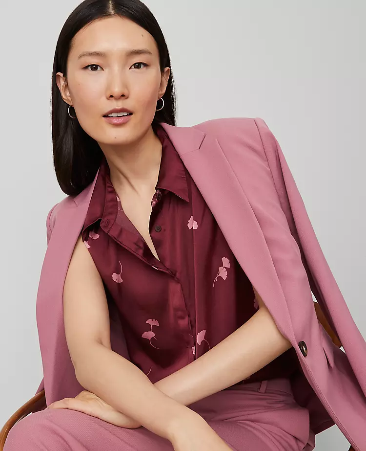 Floral Shirred Yoke Sleeveless Shirt Windsor Wine 3 Floral Shirred Yoke Sleeveless Shirt Windsor Wine - Image 3