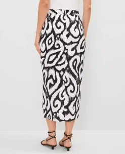Petite Black Ikat Sarong Wrap Pencil Skirt 7 Petite Black Ikat Sarong Wrap Pencil Skirt -Ann Taylor Store 857566 520347 ALT2