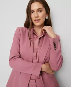 Elegant Smokey Rose Tailored One-Button Blazer