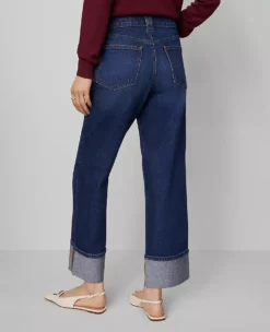 Petite Relaxed Boyfriend Jeans in Authentic Dark Wash -Ann Taylor Store 857597 3937 ALT2