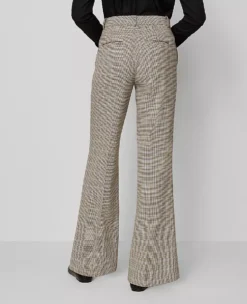 Plaid High-Waisted Flare Trousers - Copper and Cream Tailored Fit -Ann Taylor Store 857651 019905 ALT2