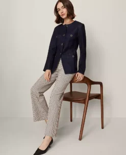 The Jayne Trouser In Houndstooth Cafe Au Lait -Ann Taylor Store 857739 522581 ALT4
