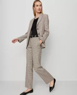 Plaid Straight-Leg Tailored Pants in Copper and Cream Multi 7 Plaid Straight-Leg Tailored Pants in Copper and Cream Multi -Ann Taylor Store 857742 019905 ALT3