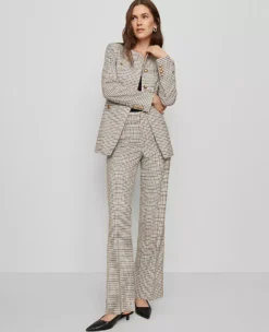 Petite Jayne Houndstooth Trouser – Leg-Lengthening Flared Silhouette