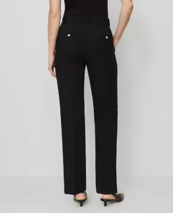 Petite High Rise Tailored Straight Leg Pants in Classic Black -Ann Taylor Store 857816 2222 ALT2