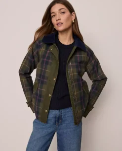 Ann Taylor Petite Weekend Collection Plaid Collared Jacket - Night Safari