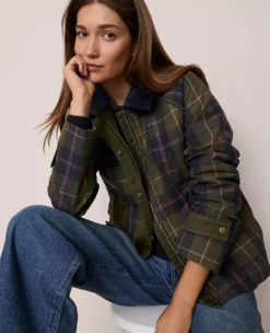 Ann Taylor Petite Weekend Collection Plaid Collared Jacket - Night Safari -Ann Taylor Store 857853 522852 ALT3