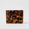 Animal Print Calf Hair Card Case - Slim & Compact Card Holder