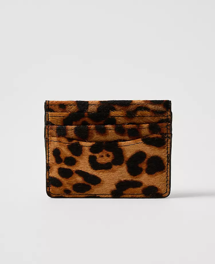 Animal Print Calf Hair Card Case - Slim & Compact Card Holder 1 Animal Print Calf Hair Card Case - Slim & Compact Card Holder