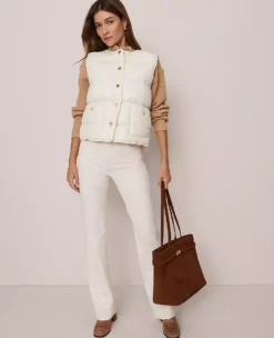 Ann Taylor Petite Weekend Collection Quilted Vest in Winter White -Ann Taylor Store 857905 9192 ALT2