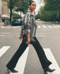 The Side-Zip Flare Pant Black