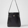 Black Croco Embossed Bucket Bag - Chic Faux Leather Handbag