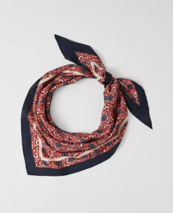 Ann Taylor Weekend Floral Silk Scarf in French Pink Clay