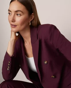 Petite Long Double Breasted Blazer - Slimming Tailored Fit in Poised Plum 6 Petite Long Double Breasted Blazer - Slimming Tailored Fit in Poised Plum -Ann Taylor Store 858448 9536 ALT2