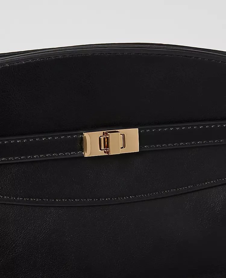 Large Belted Clutch in Classic Black - Elegant Faux Leather Handbag 2 Large Belted Clutch in Classic Black - Elegant Faux Leather Handbag - Image 2