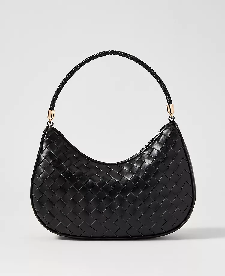 Ann Taylor Weekend Collection Woven Shoulder Bag - Black 1 Ann Taylor Weekend Collection Woven Shoulder Bag - Black