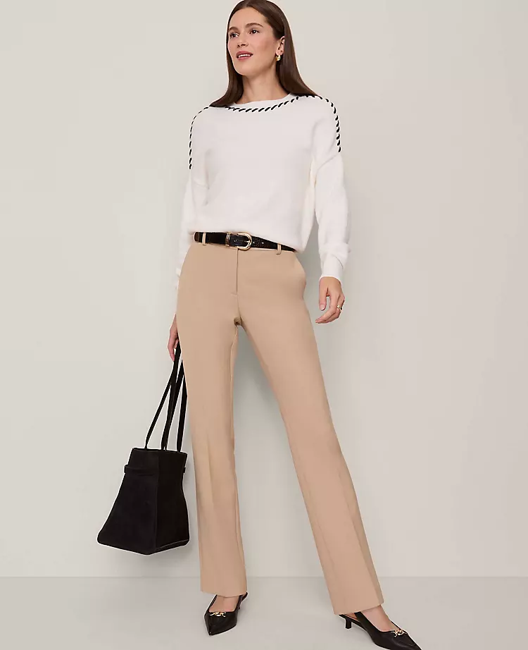 Petite Whipstitch Crew Neck Sweater - Chic Contrast Detail Knit 6 Petite Whipstitch Crew Neck Sweater - Chic Contrast Detail Knit - Image 6