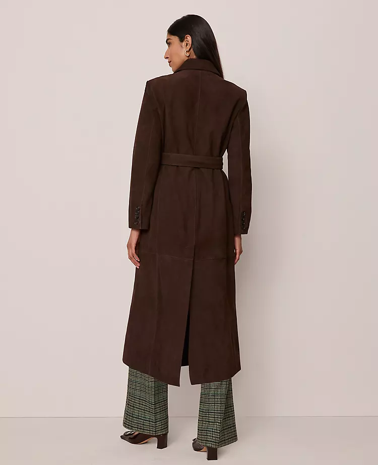 Studio Collection Suede Trench Coat Pure Chocolate 3 Studio Collection Suede Trench Coat Pure Chocolate - Image 3