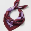 Windsor Wine Floral Square Silk Scarf - Elegant 25-Inch Neck Wrap
