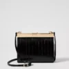 Black Embossed Clutch - Elegant Evening Handbag for Women