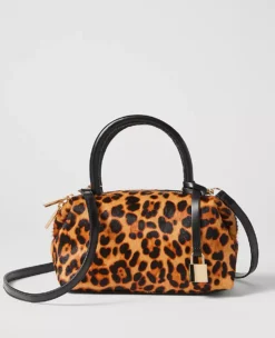Genuine Leopard Haircalf Mini Crossbody Bag - Brown Multi