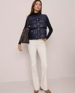 Ann Taylor Weekend Collection Boot Cut Corduroy Pants in Winter White