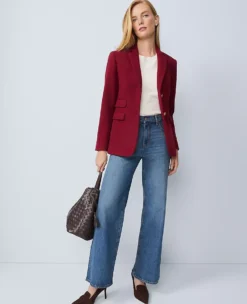 The Petite Greenwich Tailored Blazer in Cherry Pie -Ann Taylor Store 858638 019822 ALT2