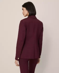 Women's Tailored One-Button Ponte Blazer in Poised Plum 8 Women's Tailored One-Button Ponte Blazer in Poised Plum -Ann Taylor Store 858643 9536 ALT1