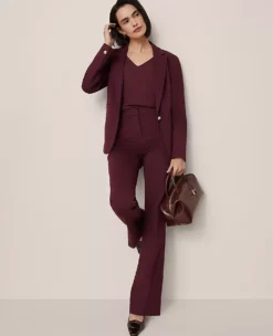 Women's Tailored One-Button Ponte Blazer in Poised Plum 9 Women's Tailored One-Button Ponte Blazer in Poised Plum -Ann Taylor Store 858643 9536 ALT2