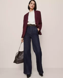 Women's Tailored One-Button Ponte Blazer in Poised Plum 10 Women's Tailored One-Button Ponte Blazer in Poised Plum -Ann Taylor Store 858643 9536 ALT3
