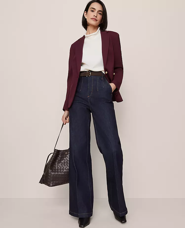 Women's Tailored One-Button Ponte Blazer in Poised Plum 5 Women's Tailored One-Button Ponte Blazer in Poised Plum - Image 5