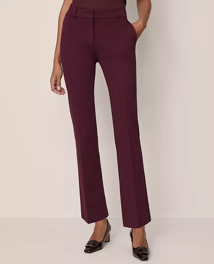 Women's Straight Leg Ponte Pants in Poised Plum 2 Women's Straight Leg Ponte Pants in Poised Plum - Image 2