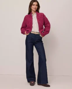 Ann Taylor Petite Weekend Cable Knit Bomber Sweater Jacket -Ann Taylor Store 858653 019818 ALT2