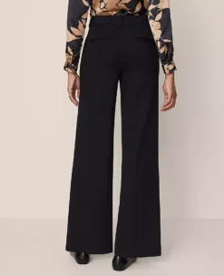 High-Waisted Wide Leg Ponte Pants in Classic Black -Ann Taylor Store 858659 2222 ALT2
