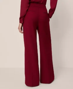 Petite High-Waist Statement Palazzo Pants in Cherry Pie Red -Ann Taylor Store 858693 019822 ALT2