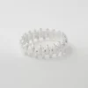 Sleek Silvertone Metal Stretch Bracelet - Minimalist High-Shine Accessory