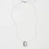 Sleek Silvertone Metal Disc Pendant Necklace for Modern Styling