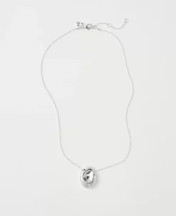 Sleek Silvertone Metal Disc Pendant Necklace for Modern Styling